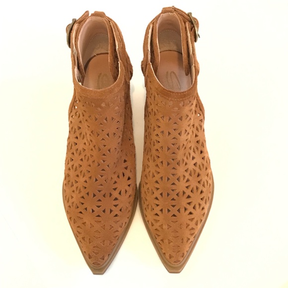 SBICCA Suede Ankle Boots Bohemian Chunky Block Heel Booties Women’s Size 7 - Picture 5 of 16